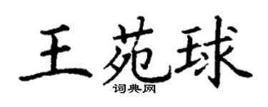 丁謙王苑球楷書個性簽名怎么寫