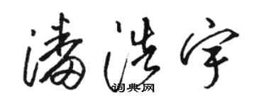 駱恆光潘浩宇草書個性簽名怎么寫