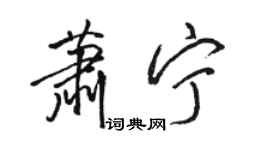 駱恆光蕭寧行書個性簽名怎么寫
