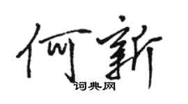 駱恆光何新行書個性簽名怎么寫