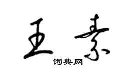 梁錦英王素草書個性簽名怎么寫