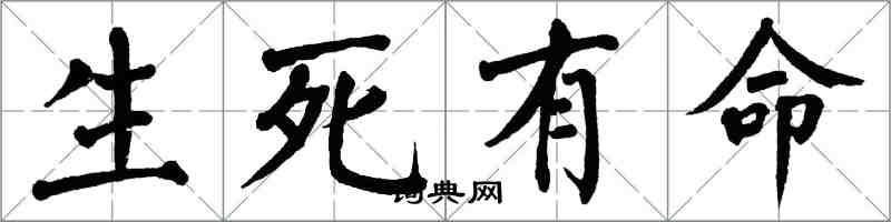 翁闓運生死有命楷書怎么寫