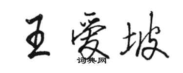 駱恆光王愛坡行書個性簽名怎么寫