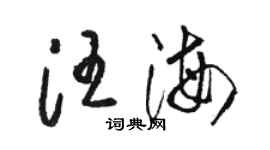 駱恆光汪海草書個性簽名怎么寫