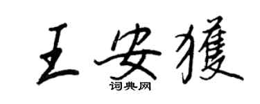 王正良王安獲行書個性簽名怎么寫