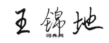 駱恆光王錦地行書個性簽名怎么寫