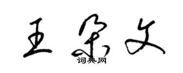 梁錦英王朵文草書個性簽名怎么寫