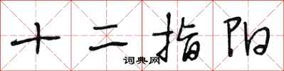 段相林十二指陽行書怎么寫
