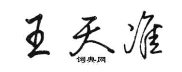 駱恆光王天準行書個性簽名怎么寫