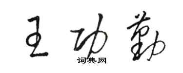 駱恆光王功勤草書個性簽名怎么寫