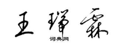 梁錦英王瑞霖草書個性簽名怎么寫