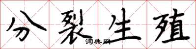 周炳元分裂生殖楷書怎么寫