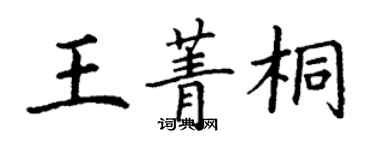 丁謙王菁桐楷書個性簽名怎么寫