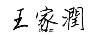 王正良王家潤行書個性簽名怎么寫