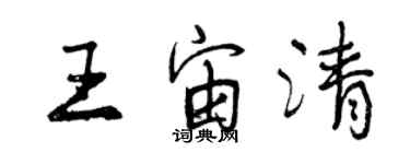 曾慶福王宙清行書個性簽名怎么寫