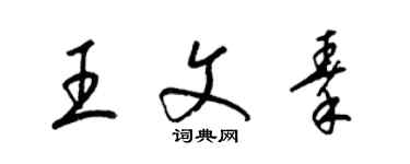 梁錦英王文秦草書個性簽名怎么寫