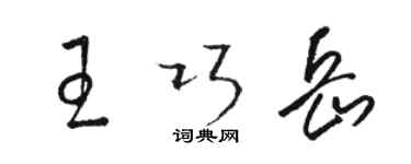 駱恆光王巧岳草書個性簽名怎么寫