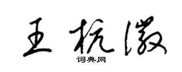 梁錦英王杭徽草書個性簽名怎么寫