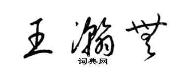 梁錦英王瀚無草書個性簽名怎么寫