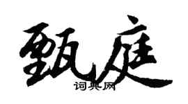 胡問遂甄庭行書個性簽名怎么寫