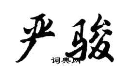 胡問遂嚴駿行書個性簽名怎么寫