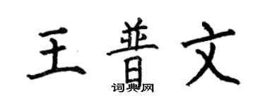 何伯昌王普文楷書個性簽名怎么寫