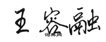 駱恆光王容融行書個性簽名怎么寫