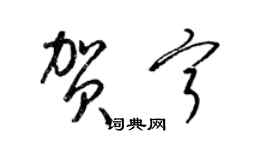 梁錦英賀寧草書個性簽名怎么寫