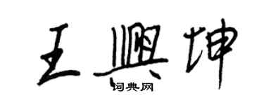 王正良王興坤行書個性簽名怎么寫