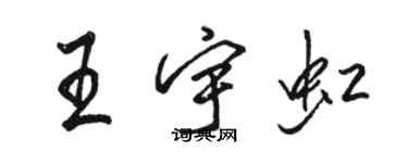 駱恆光王宇虹行書個性簽名怎么寫