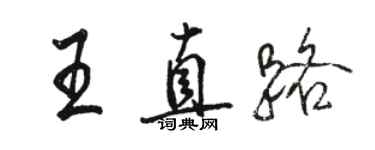 駱恆光王直路行書個性簽名怎么寫