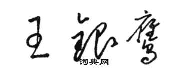 駱恆光王銀鷹草書個性簽名怎么寫