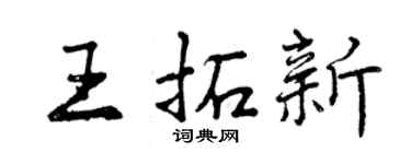 曾慶福王拓新行書個性簽名怎么寫