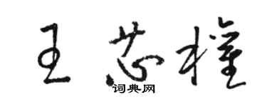 駱恆光王芯權草書個性簽名怎么寫