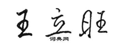 駱恆光王立旺行書個性簽名怎么寫