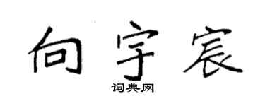 袁強向宇宸楷書個性簽名怎么寫