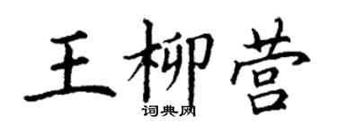 丁謙王柳營楷書個性簽名怎么寫