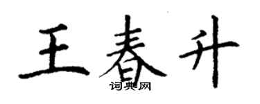 丁謙王春升楷書個性簽名怎么寫