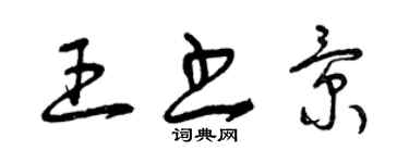 曾慶福王書景草書個性簽名怎么寫