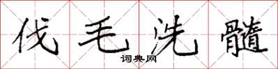 袁強伐毛洗髓楷書怎么寫