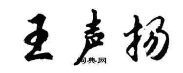 胡問遂王聲揚行書個性簽名怎么寫