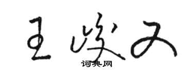 駱恆光王峻又草書個性簽名怎么寫