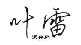 駱恆光葉雷行書個性簽名怎么寫