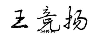 曾慶福王競揚行書個性簽名怎么寫