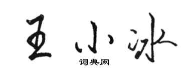 駱恆光王小冰行書個性簽名怎么寫