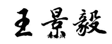 胡問遂王景毅行書個性簽名怎么寫