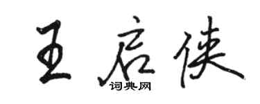 駱恆光王啟俠行書個性簽名怎么寫