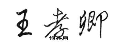 駱恆光王孝卿行書個性簽名怎么寫