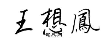 王正良王想鳳行書個性簽名怎么寫