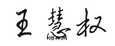 駱恆光王慧權行書個性簽名怎么寫